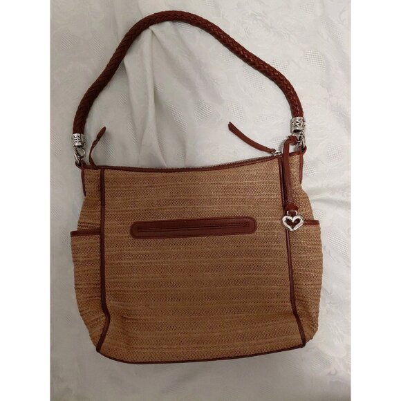 Brighton Brice Organizer & Hobo Shoulder Handbag Beige & Brown - Picture 8 of 16